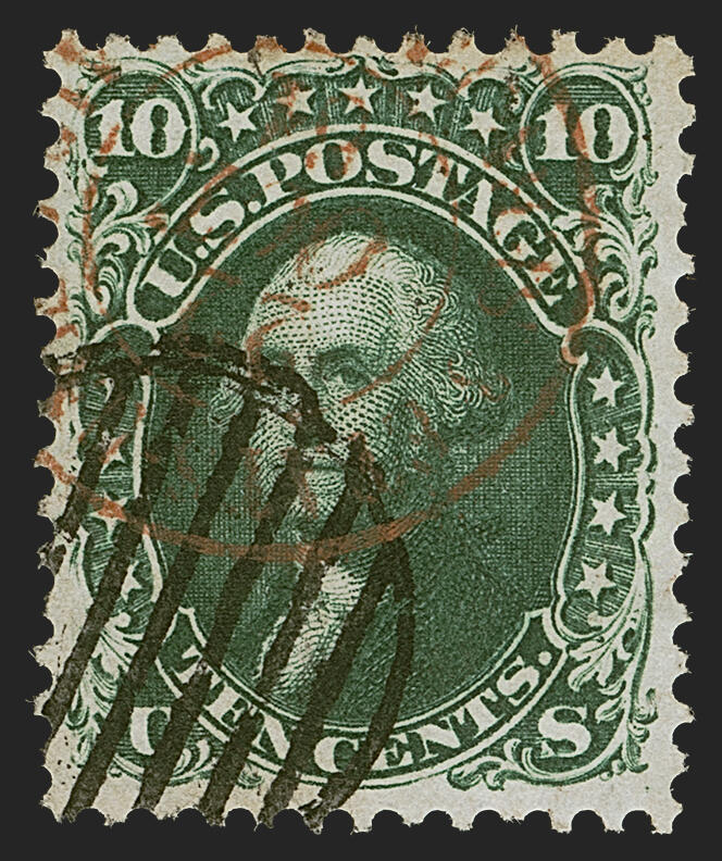 10c Dark Green, First Design (62B). Intense shade of the First Design ...