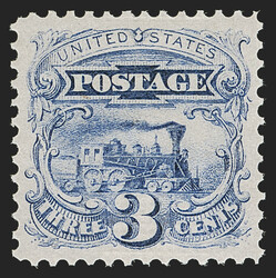 3c Ultramarine, Split Grill (114 var). Mint N.H., grill split top to ...