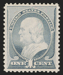 1c Ultramarine (212). Mint N.H., wide margins and choice centering, ...