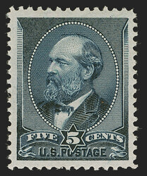 5c Indigo (216). Mint N.H., deep rich color, Jumbo margins EXTREMELY ...