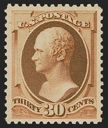 30c Orange Brown (217). Mint N.H., rich color, well-balanced margins ...