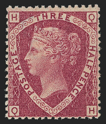 Great Britain, 1870, 1½p Dull Rose (32; SG 51). Plate 3, lettered ...