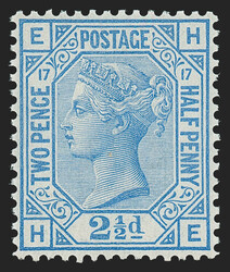Great Britain, 1880, 2½p Ultramarine (68; SG 142). Plate 17, ...