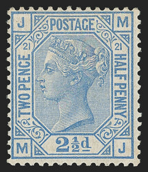 Great Britain, 1881, 2½p Ultramarine (82; SG 157). Plate 21, ...