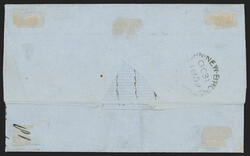 New Brunswick, 1851, 3p Red, Half Used as 1½p (1b; SG 2a). Used with ...