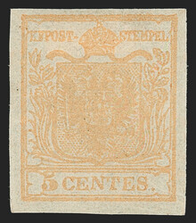 Austria, Lombardy Venetia, 1850, 5c Buff (1). Original gum, h.r., ...