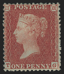 Great Britain, 1855, 1p Red Brown, Die II (12; SG 24). Lettered T-G, ...