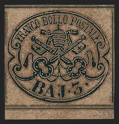 Italian States, Roman States, 1863, 3b Light Leather Brown (4 var; ...