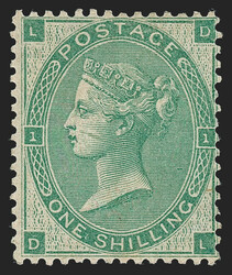 Great Britain, 1862, 1sh Deep Green (42a; SG 89; SG Specialised ...