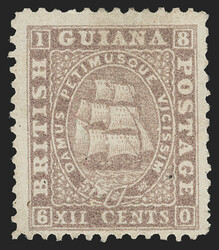 British Guiana, 1860, 12c Gray Lilac (21; SG 37). Unused (no gum), ...