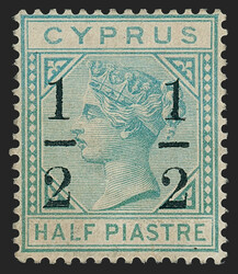 Cyprus, 1886, ½pi on ½pi Green, Crown CC Watermark (27; SG 28). ...