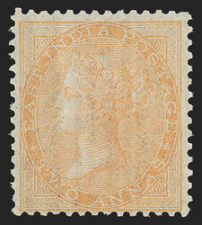 India, 1863, 2c Yellow (15c; SG 43). Original gum, h.r., vibrant ...