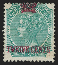 Straits Settlements, 1867, 1½c on ½a to 32c on 2a Surcharges (1-9; ...