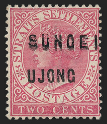 Malaya, Sungei Ujong, 1884, 2c Rose, "SUNGEI" Doubled (15b; SG 31 ...