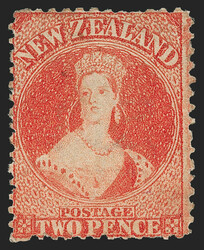 New Zealand, 1873, 2p Vermilion (46; SG 141). Original gum which is ...