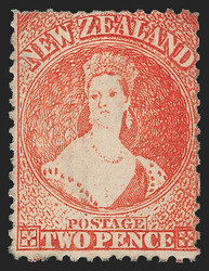 New Zealand, 1873, 2p Vermilion, Watermark Lozenges, Retouched (50 ...