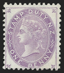 New Zealand, 1882, 1p Lilac, 1p Blue, Postal Fiscal (SG F1-F2). Both ...