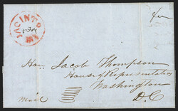 Jacinto Ms. 5 Feb. (1848). Red woodcut circular datestamp with date ...