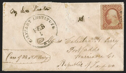 Second "Republic of Texas" in February 1861. Small cover addressed to ...