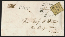 Beaumont Tex., 10c Black on Yellow (12X1). Position with "Beaumont" ...