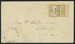 Beaumont Tex., 10c Black on Yellow, "Large" Design (12X3). Single ...