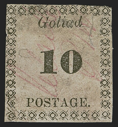 Goliad Tex., 10c Black on White, Type I (29X4). Type I without ...