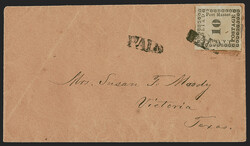 Goliad Tex., 10c Black on Buff, Type II (29X7 variety). Type II with ...