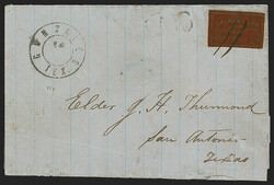 Gonzales Tex., (10c) Gold on Garnet Glazed Paper (30X2). Ample to ...