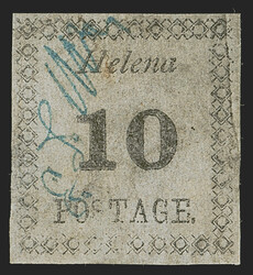 Helena Tex., 10c Black on Buff (38X2). Large to full margins, clear ...