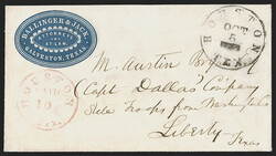 Houston Tex., 10c Red entire (40XU2). Clear strike of provisional ...