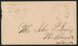 La Grange Tex., 5c Black entire (48XU1). Lightly inked but mostly ...