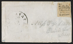 Port Lavaca Tex., 10c Black (107X1). Large margins to full at right, ...