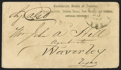 Houston Tex. May 23, 1862. Partly readable circular datestamp and ...