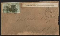 Arthur H. Edey's Express. Black on white newsprint label "FORWARDED ...