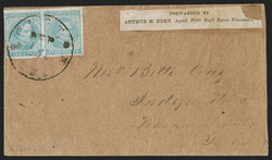 Arthur H. Edey's Express. Black on white newsprint label "FORWARDED ...