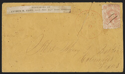 Arthur H. Edey's Express. Black on white newsprint label "FORWARDED ...