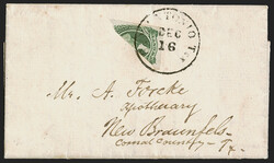 20c Green, Diagonal Half Used as 10c (13c). Matching upper left and ...
