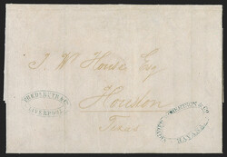 Liverpool, England, to Houston Tex. via Havana and Galveston. Folded ...