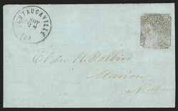 Autaugaville Ala., 5c Black entire (10XU1). Sharp strike of the brass ...