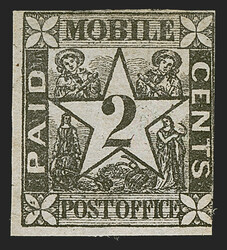 Mobile Ala., 2c Black (58X1). Unused (no gum), full margins to barely ...