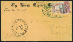 Nashville Tenn., 5c Dark Carmine (61X2). Large margins on two sides, ...