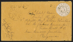 Spartanburg S.C., 5c Black (78X1). Provisional with light blue ruled ...