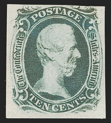 10c Blue, "TEN" (9a). Unused (no gum), three full margins, barely in ...