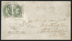 5c Green, Stone 1-2 (1). Two singles applied slightly overlapping, ...