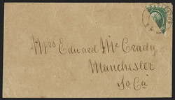 20c Green, Diagonal Half Used as 10c (13d). Two covers bearing ...