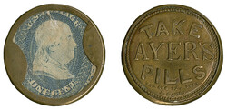 Take Ayer's Pills, 1c Blue (EP8). Stamp with rich color, mice with ...