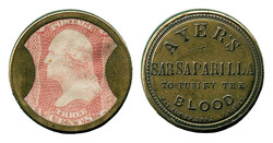 Ayer's Sarsaparilla, 3c Rose, Medium "Ayer's" (EP15). Brilliant color ...