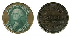 Ayer's Sarsaparilla, 10c Green, Medium "Ayer's" (EP17). Stamp with ...