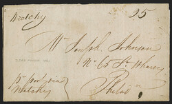 "Natches 25", Mississippi Territory, 1801. Manuscript postmark with ...