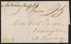 "Natchez Jany 2" (1804), Mississippi Territory. Manuscript postmark ...